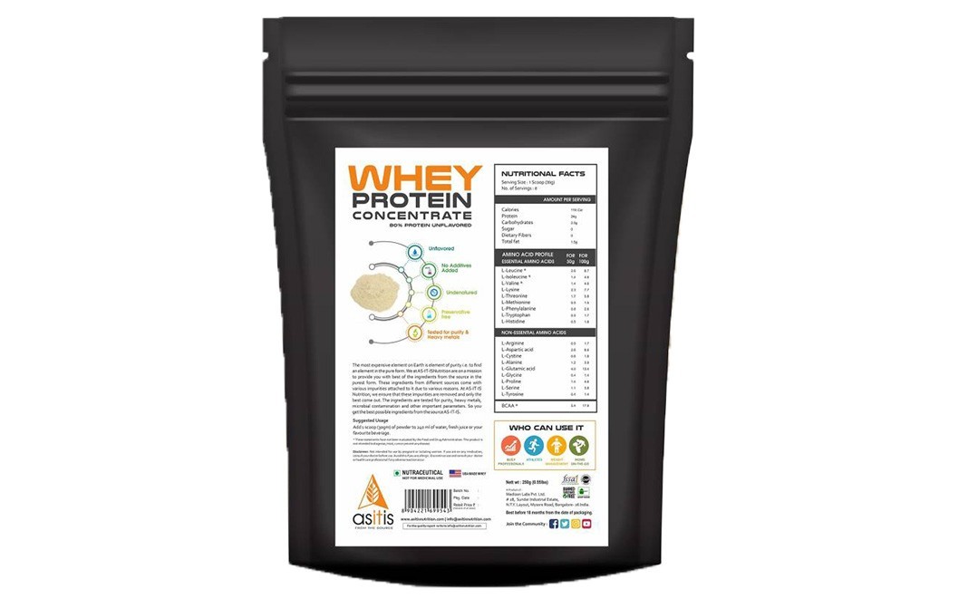 Asitis Whey Protien Concentrate    Pack  250 grams